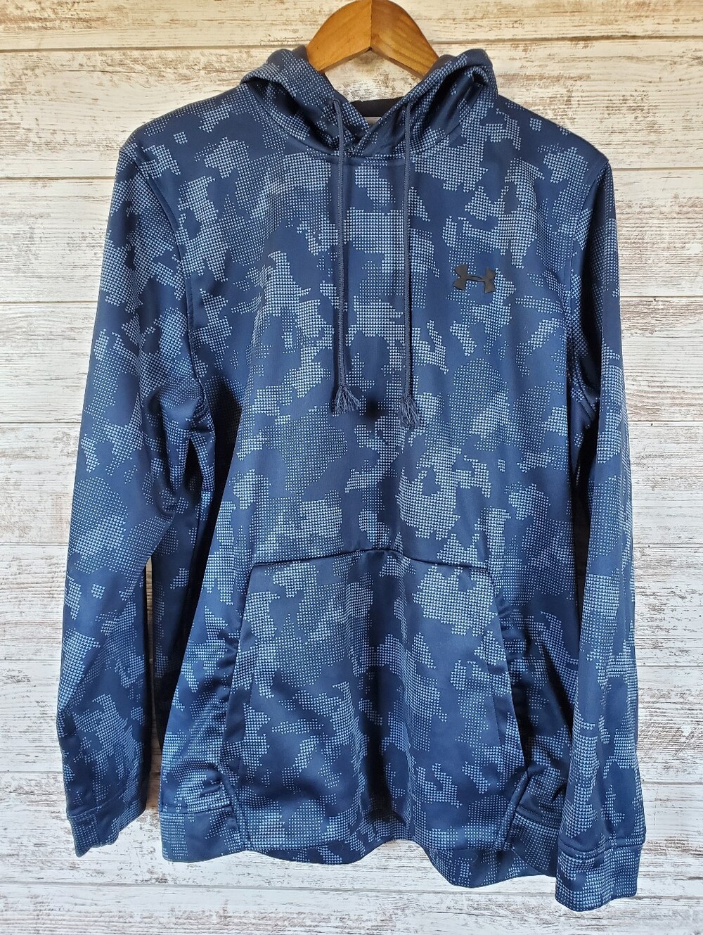 Under Armour Blue Digital Camo ColdGear Fleece Hoodie Sweatshirt Unisex
